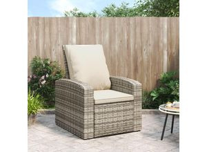 8720845787028 - Vidaxl - Gartensessel Verstellbar mit Kissen Hellbraun Poly Rattan Braun