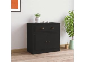 8720845793159 - Bonnevie - Sideboard Schwarz 70x355x675 cm Holzwerkstoff vidaXL67634