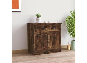 8720845793197 - Bonnevie - SideboardKommode Räuchereiche 70x355x675 cm Holzwerkstoff vidaXL