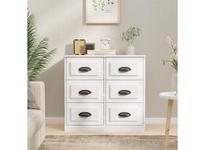 8720845793241 - Bonnevie - SideboardKommode Hochglanz-Weiß 70x355x675 cm Holzwerkstoff vidaXL