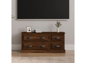 8720845793456 - Bonnevie - TV-SchrankTV-Möbel Braun Eichen-Optik 100x355x45 cm Holzwerkstoff vidaXL