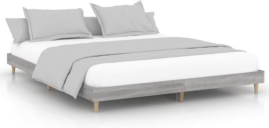 8720845795047 - Bonnevie - BettgestellSchlafzimmerbett Grau Sonoma 180x200 cm Holzwerkstoff vidaXL