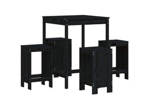 8720845804602 - Vidaxl - 5-tlg Gartenbar-Set Schwarz Massivholz Kiefer