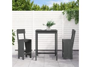 8720845805128 - Bonnevie - 3-tlg Gartenbar-SetGartenmöbel-Set Grau Massivholz Kiefer vidaXL