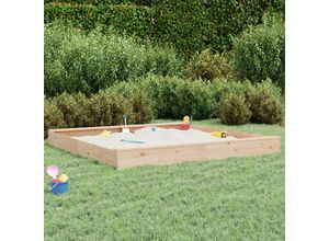 8720845808174 - Bonnevie - Sandkasten mit Sitzen Quadratisch Massivholz Kiefer vidaXL159635