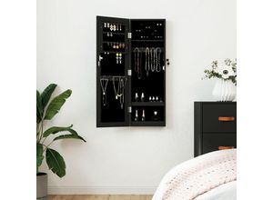 8720845811181 - Bonnevie - Schmuckschrank mit Spiegel Wandmontage Schwarz 30x85x90 cm vidaXL530983