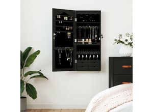 8720845811303 - Bonnevie - Schmuckschrank mit Spiegel Wandmontage Schwarz 375x10x90 cm vidaXL511018