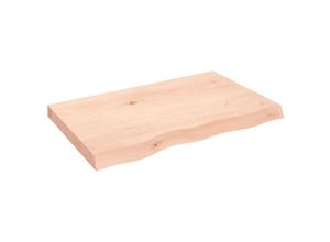 8720845812713 - Bonnevie - Wandregal Wandboard 80x50x6 cm Massivholz Eiche Unbehandelt vidaXL