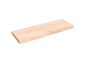 8720845813062 - Bonnevie - Wandregal Wandboard 140x50x6 cm Massivholz Eiche Unbehandelt vidaXL