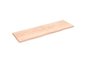 8720845813314 - Bonnevie - Wandregal Wandboard 200x60x4 cm Massivholz Eiche Unbehandelt vidaXL