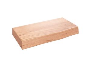 8720845813468 - Wandregal Wandboard Hellbraun 40x20x6 cm Massivholz Eiche Behandelt vidaXL