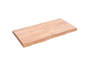 8720845814205 - Bonnevie - Wandregal Wandboard Hellbraun 120x60x6 cm Massivholz Eiche Behandelt vidaXL