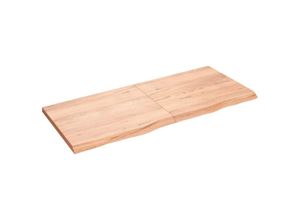 8720845814274 - Bonnevie - Wandregal Wandboard Hellbraun 140x60x4 cm Massivholz Eiche Behandelt vidaXL