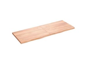 8720845814359 - Bonnevie - Wandregal Wandboard Hellbraun 160x60x4 cm Massivholz Eiche Behandelt vidaXL