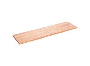 8720845814410 - Bonnevie - Wandregal Wandboard Hellbraun 180x50x4 cm Massivholz Eiche Behandelt vidaXL