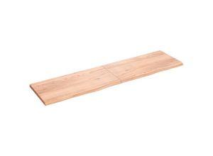 8720845814496 - Bonnevie - Wandregal Wandboard Hellbraun 200x50x4 cm Massivholz Eiche Behandelt vidaXL