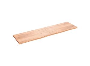 8720845814595 - Bonnevie - Wandregal Wandboard Hellbraun 220x60x4 cm Massivholz Eiche Behandelt vidaXL