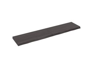 8720845815608 - Bonnevie - Wandregal Wandboard Dunkelgrau 180x40x6 cm Massivholz Eiche Behandelt vidaXL