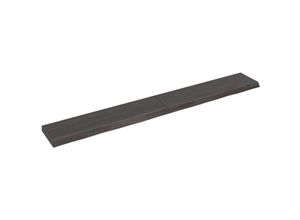 8720845815745 - Bonnevie - Wandregal Wandboard Dunkelgrau 220x30x6 cm Massivholz Eiche Behandelt vidaXL