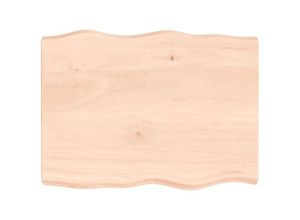 8720845816018 - Bonnevie - TischplatteSchreibtischplatte 80x60x6 cm Massivholz Eiche Unbehandelt Baumkante vidaXL