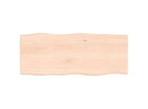 8720845816032 - Bonnevie - TischplatteSchreibtischplatte 100x40x4 cm Massivholz Eiche Unbehandelt Baumkante vidaXL