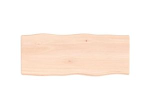 8720845816049 - Bonnevie - TischplatteSchreibtischplatte 100x40x6 cm Massivholz Eiche Unbehandelt Baumkante vidaXL