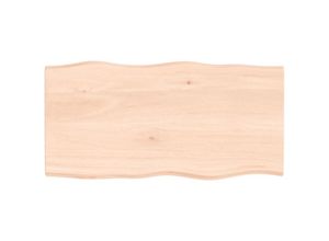 8720845816056 - Bonnevie - TischplatteSchreibtischplatte 100x50x2 cm Massivholz Eiche Unbehandelt Baumkante vidaXL