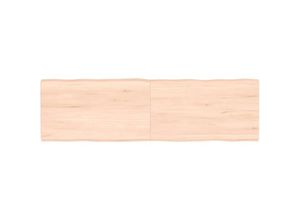 8720845816179 - Bonnevie - TischplatteSchreibtischplatte 140x40x4 cm Massivholz Eiche Unbehandelt Baumkante vidaXL