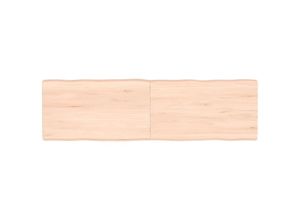 8720845816186 - Bonnevie - TischplatteSchreibtischplatte 140x40x6 cm Massivholz Eiche Unbehandelt Baumkante vidaXL