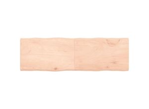 8720845816254 - Bonnevie - TischplatteSchreibtischplatte 160x50x4 cm Massivholz Eiche Unbehandelt Baumkante vidaXL