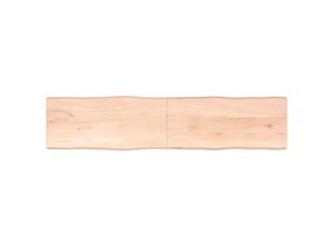 8720845816438 - Bonnevie - TischplatteSchreibtischplatte 220x50x4 cm Massivholz Eiche Unbehandelt Baumkante vidaXL