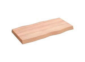 8720845816612 - Bonnevie - TischplatteSchreibtischplatte 80x40x6 cm Massivholz Eiche Behandelt Baumkante vidaXL