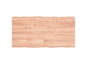 8720845816827 - The Living Store Tischplatte 120x60x(2-6) cm Massivholz Behandelt Baumkante - Tischplatten