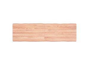 8720845816841 - Bonnevie - TischplatteSchreibtischplatte 140x40x6 cm Massivholz Eiche Behandelt Baumkante vidaXL