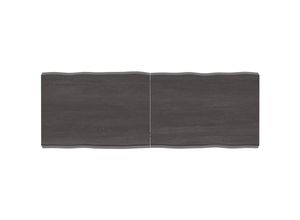8720845817527 - Tischplatte，Schreibtischplatte Dunkelgrau 140x50x6 cm Eichenholz mit Baumkante vidaXL