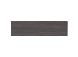 8720845817787 - Bonnevie - TischplatteSchreibtischplatte Dunkelgrau 220x60x6 cm Eichenholz mit Baumkante vidaXL