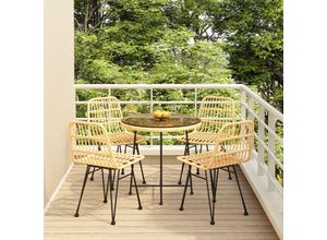 8720845818289 - Bonnevie - 5-tlg Garten-EssgruppeGartenmöbel Set Poly Rattan vidaXL