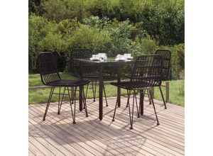 8720845818807 - Bonnevie - 5-tlg Garten-EssgruppeGartenmöbel SetGartenmöbel Set Schwarz Poly Rattan vidaXL