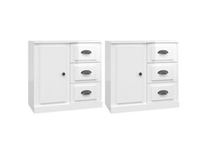 8720845821548 - Vidaxl - Sideboards 2 Stk Hochglanz-Weiß Holzwerkstoff Weiß