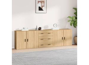 8720845823313 - Vidaxl - Sideboards 3 Stk Sonoma-Eiche Holzwerkstoff Braun