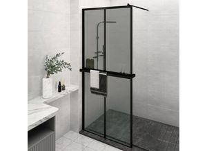 8720845827861 - Bonnevie - Duschwand mit Ablage für Walk-In-Dusche Schwarz 100x195 cm esg vidaXL802543