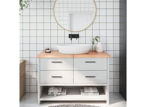 8720845833169 - Waschtischplatte，Waschtischkonsole Hellbraun 120x50x4 cm Massivholz Behandelt vidaXL