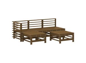 8720845844158 - Vidaxl - 5-tlg Garten-Lounge-Set Honigbraun Massivholz Kiefer Braun