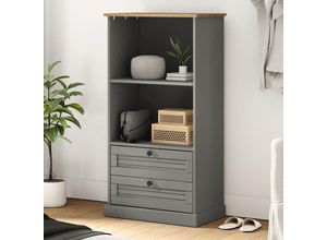8720845846008 - Bonnevie - BücherregalStandregal vigo Grau 60x35x1145 cm Massivholz Kiefer vidaXL