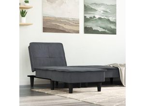 8720845847647 - Bonnevie - Chaiselongue Dunkelgrau Samt vidaXL854904