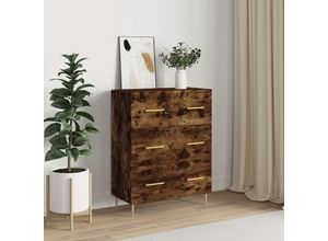 8720845864446 - Bonnevie - SideboardKommode Räuchereiche 695x34x90 cm Holzwerkstoff vidaXL