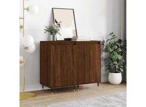 8720845872786 - 2 Stk Sideboards，Kommode Braun Eichen-Optik 40x35x70 cm Holzwerkstoff vidaXL