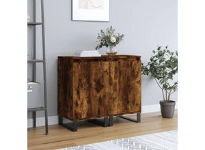 8720845873066 - Bonnevie - 2 Stk SideboardsKommode Räuchereiche 40x35x70 cm Holzwerkstoff vidaXL