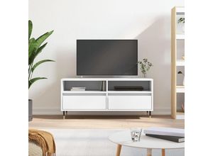 8720845874551 - TV-Schrank，TV-Möbel Weiß 100x345x445 cm Holzwerkstoff vidaXL