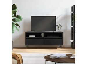 8720845874643 - Bonnevie - TV-SchrankTV-Möbel Schwarz 100x345x445 cm Holzwerkstoff vidaXL